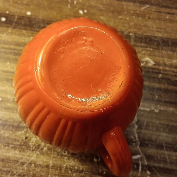 Vintage Hazel Atlas platonic Orange creamer mcm retro shabby chic farmhouse - Picture 4 of 4